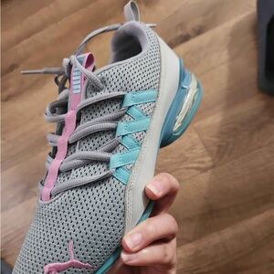 Puma Women's Gray and Teal Athletic Shoes